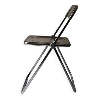 Folding chair in plexiglass and chrome, Plia model by Giancarlo Piretti ed. Castelli, design 70
