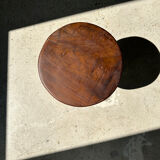 Brown solid wood stool flat circular seat