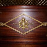 Large Empire library in solid mahogany, late nineteenth century