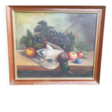 Still Life with Grapes and Game, signed, 1913
