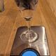 9 crystal stem glasses, vintage, Boussu Belgium