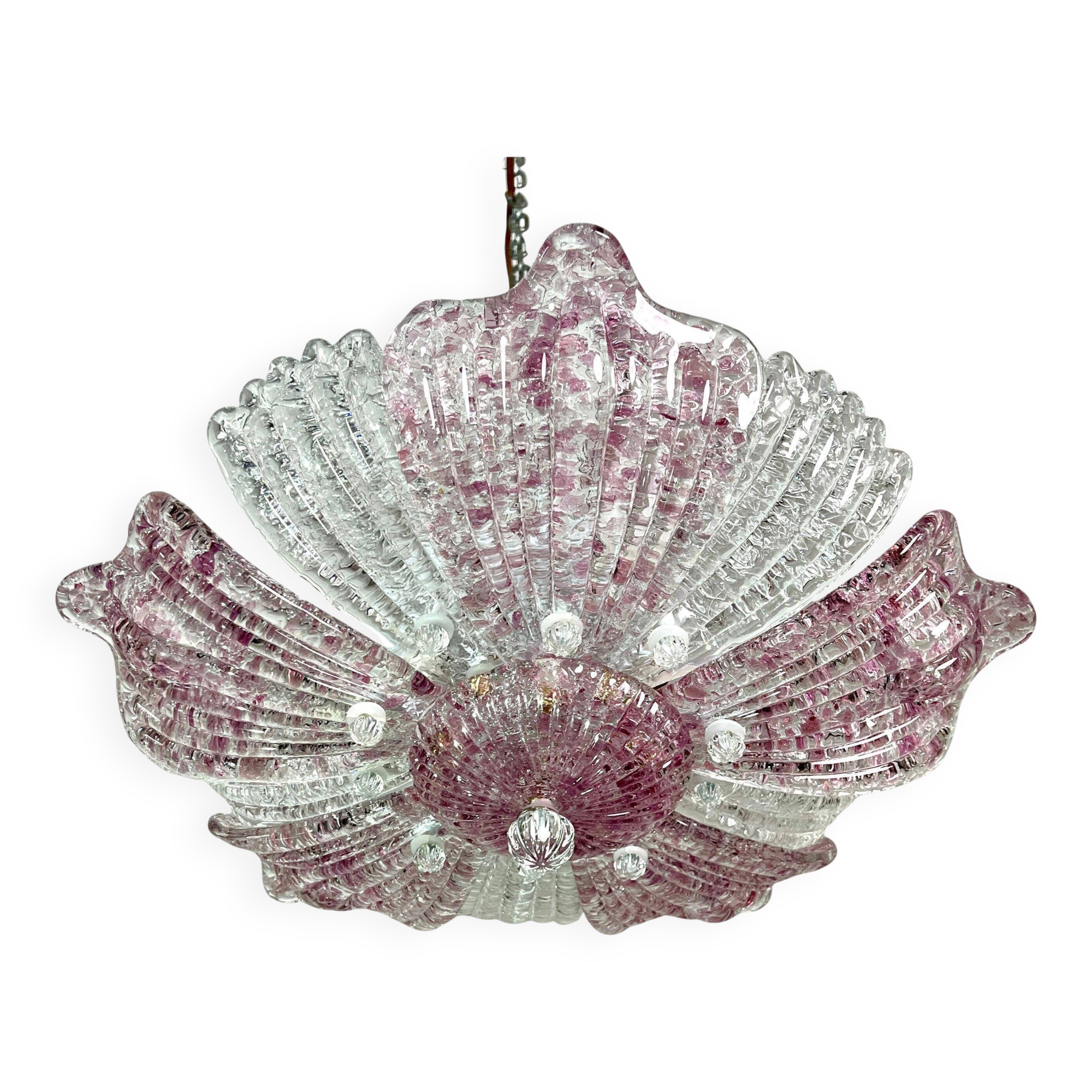Vintage Murano glass ceiling lamp pink