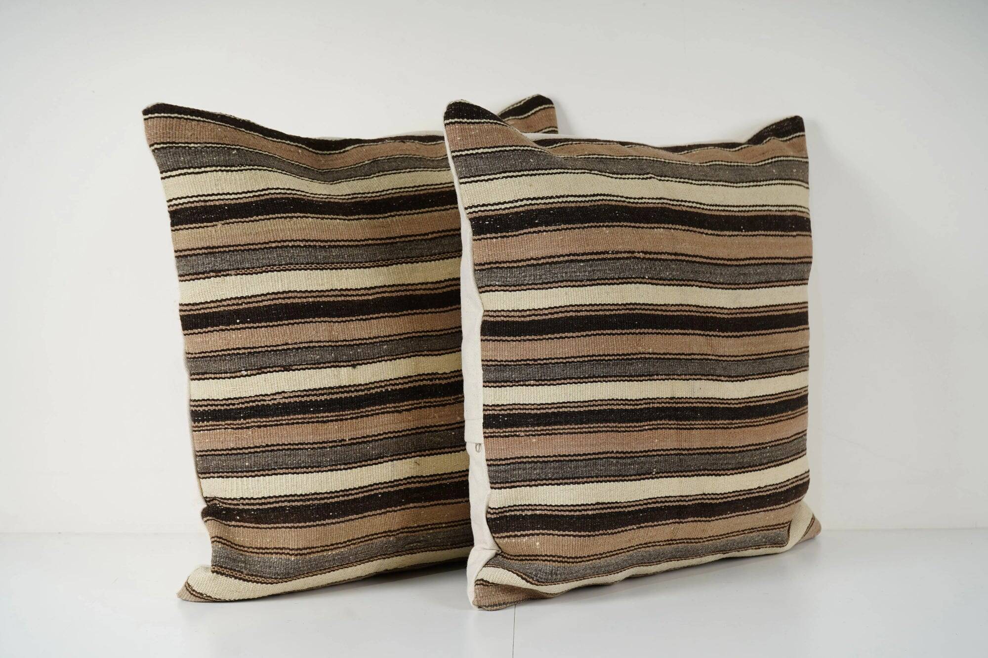 Set of 2 vintage kilim cushion covers 61x61 cm