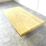 Travertine and brass coffee table by Fedam, 1970s