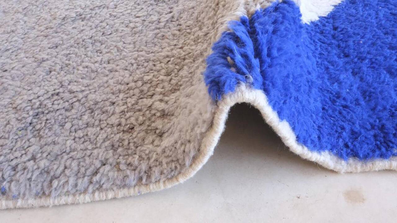 Custom-made traditional hand-woven wool Berber rug
