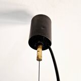 Pendant lamp in teak and white opaline, design Goffredo Reggiani, 1960
