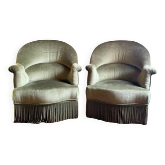 Paire de fauteuils crapauds