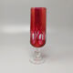 Set of six red bohemian cut crystal glasses 1960