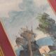 Vintage marine painting oil on canvas under glass VOLPI