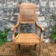 Barber's armchair in wood cannage and straw 1900