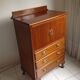 19th-century English side table, varnished mahogany