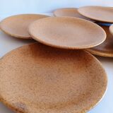 Set of 10 dessert plates Gres Chantilly Longchamp France