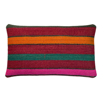 Vintage turkish kilim cushion cover, 30 x 50 cm