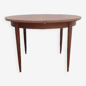 Table de salle à manger ronde extensible scandinave années 1960