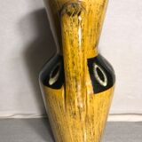 Former vase Scheurich europ linie ceramics beige - black - anse germany vintage