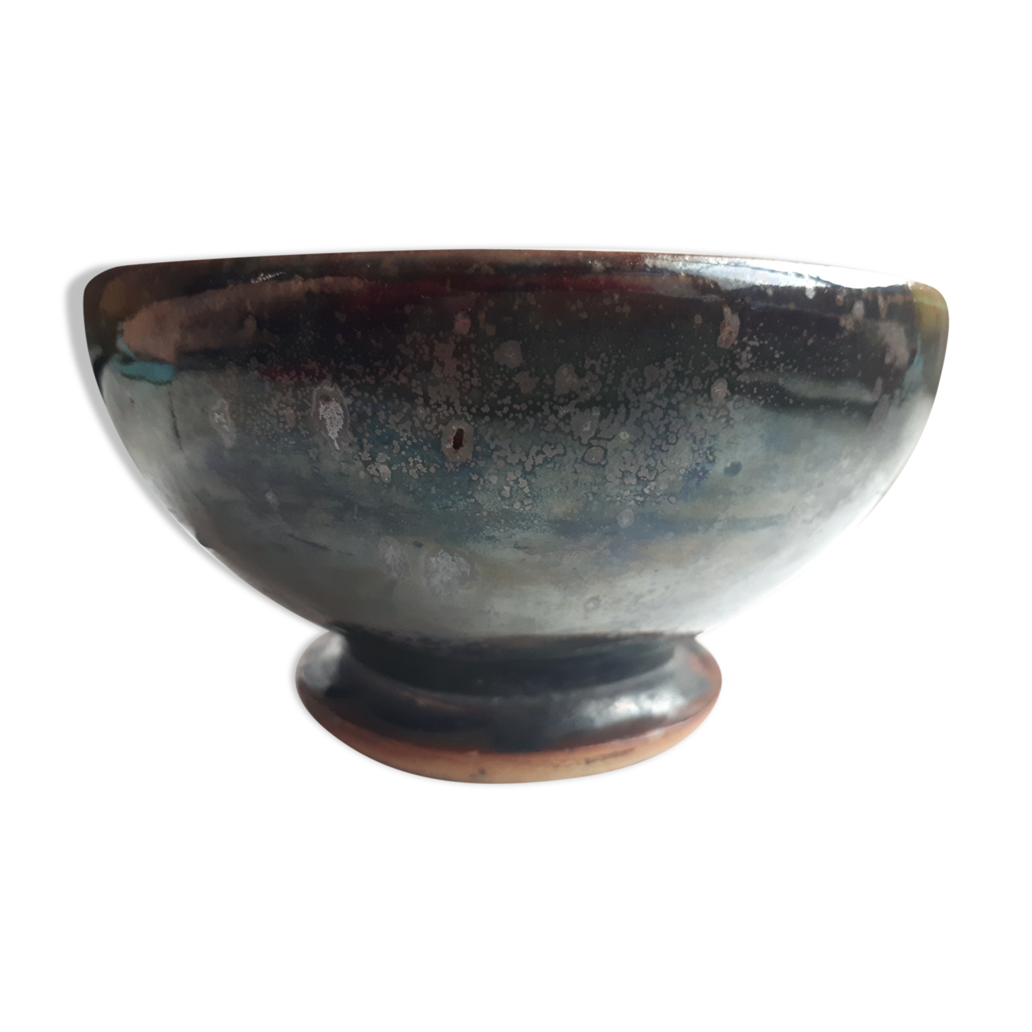 Glazed stoneware bowl stamped Lucien Talbot-Foucher, La Borne (Cher)