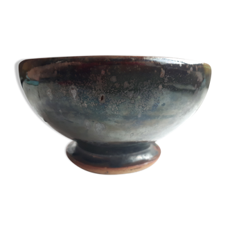 Glazed stoneware bowl stamped Lucien Talbot-Foucher, La Borne (Cher)