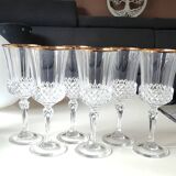 Lot of 6 x Large Wine Glasses. Valencay Gold/Crystal d'Arques model.