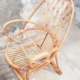 Pair of vintage rattan armchairs