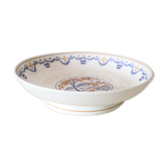 Fruit cup, dish on piedouche, Luneville, French manufacture, Vintage, early twentieth century