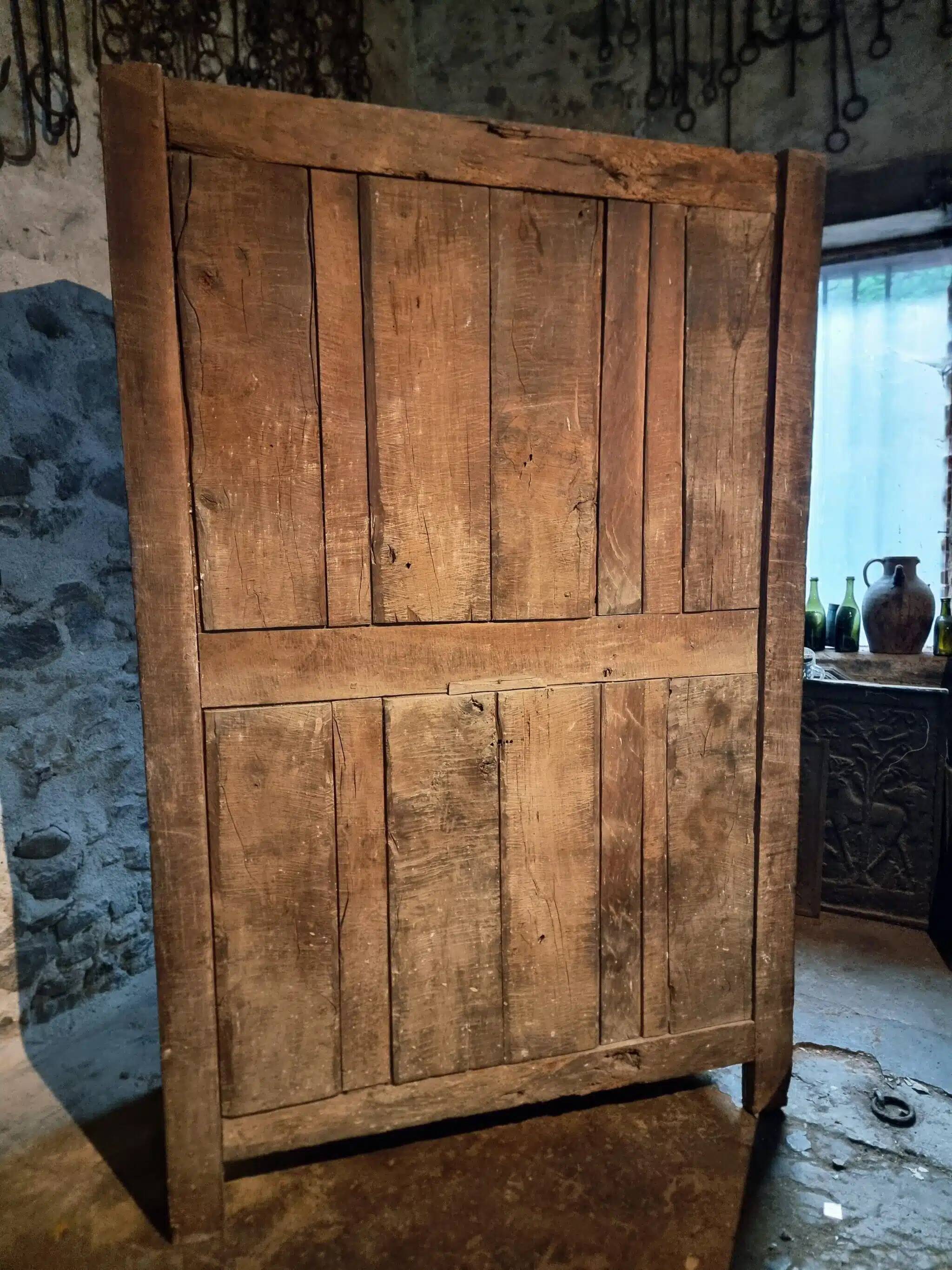 French oak armoire, late 17th - early 18th century, Louis XIV provincial style with hand-carved rosettes