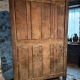French oak armoire, late 17th - early 18th century, Louis XIV provincial style with hand-carved rosettes