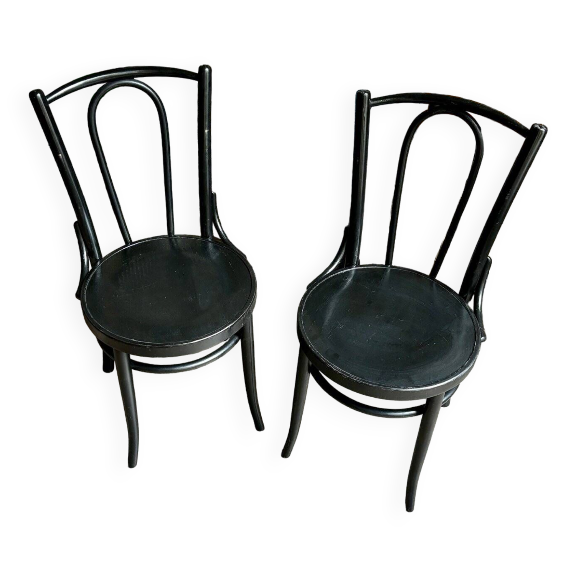2 bistro chairs in black bent beech
