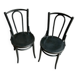 2 bistro chairs in black bent beech