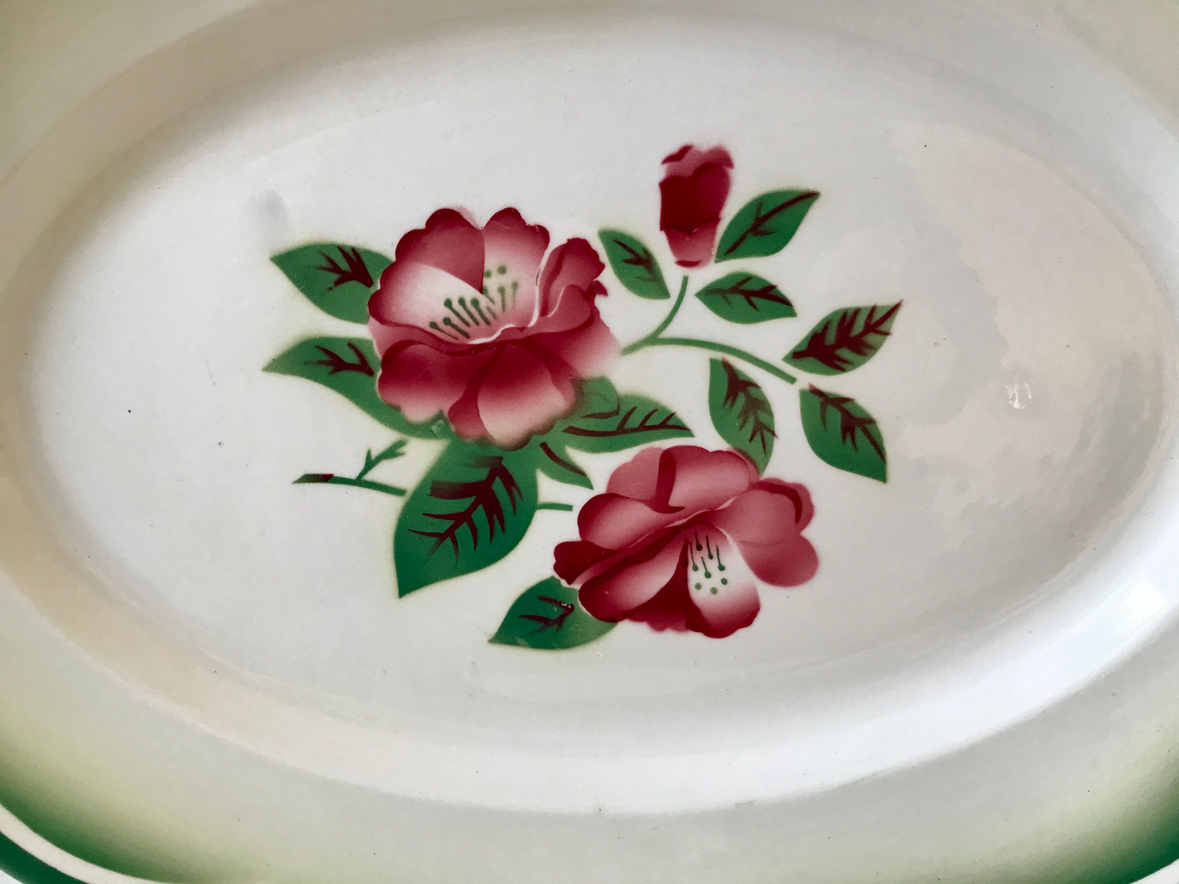 Oval dish Digoin Sarreguemines model "Mireille" 30s