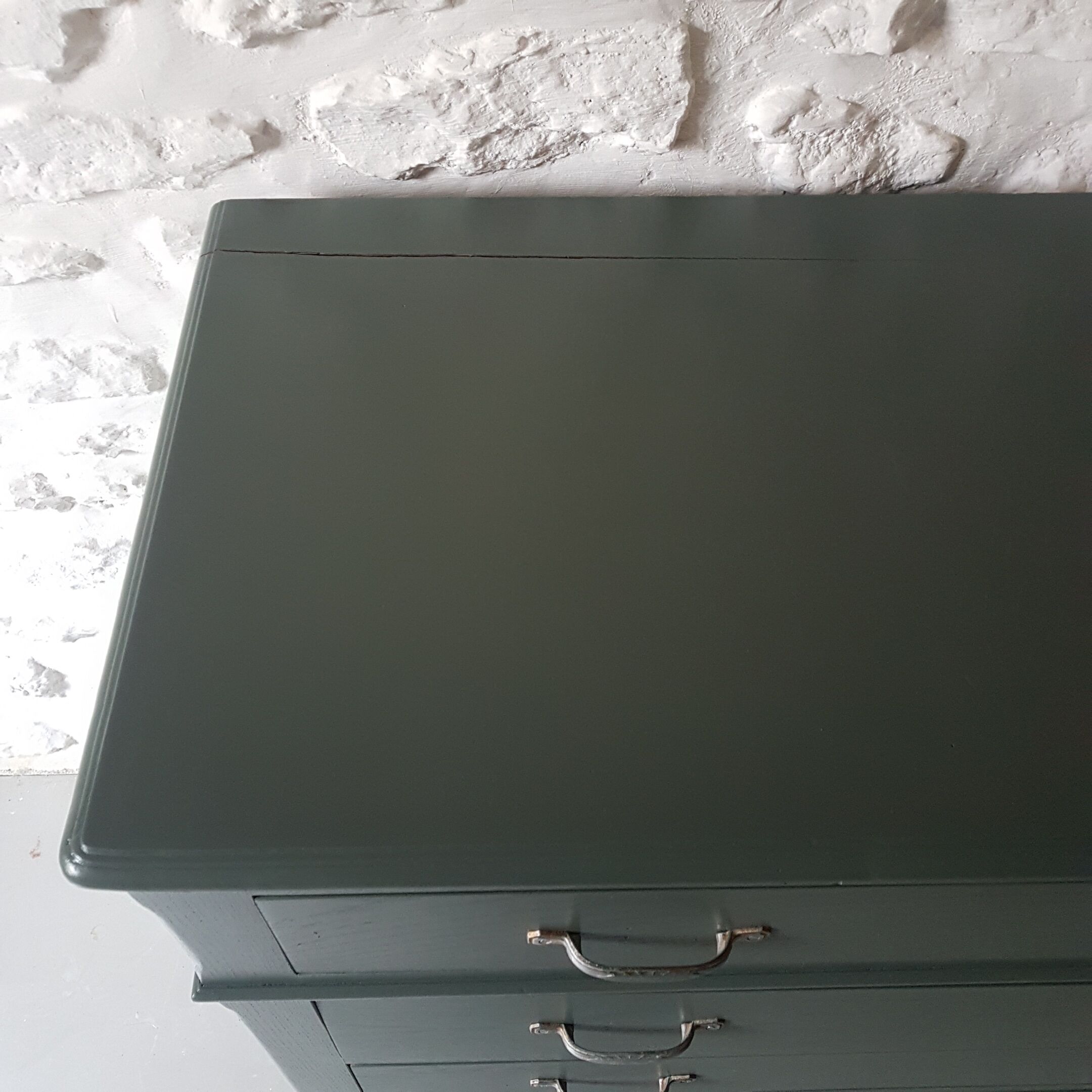 Revamped green solid wood dresser