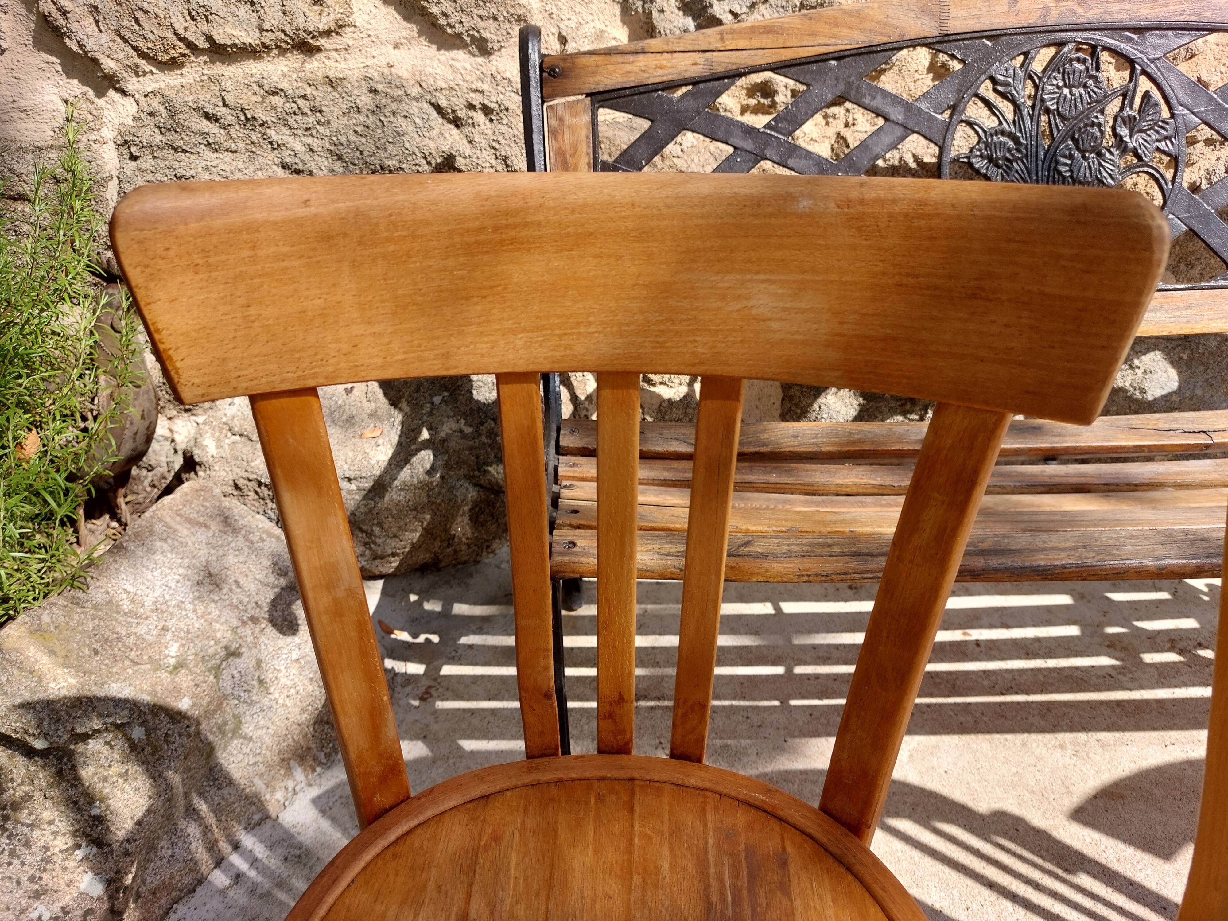 4 Baumann bistro chairs, different shades, vintage