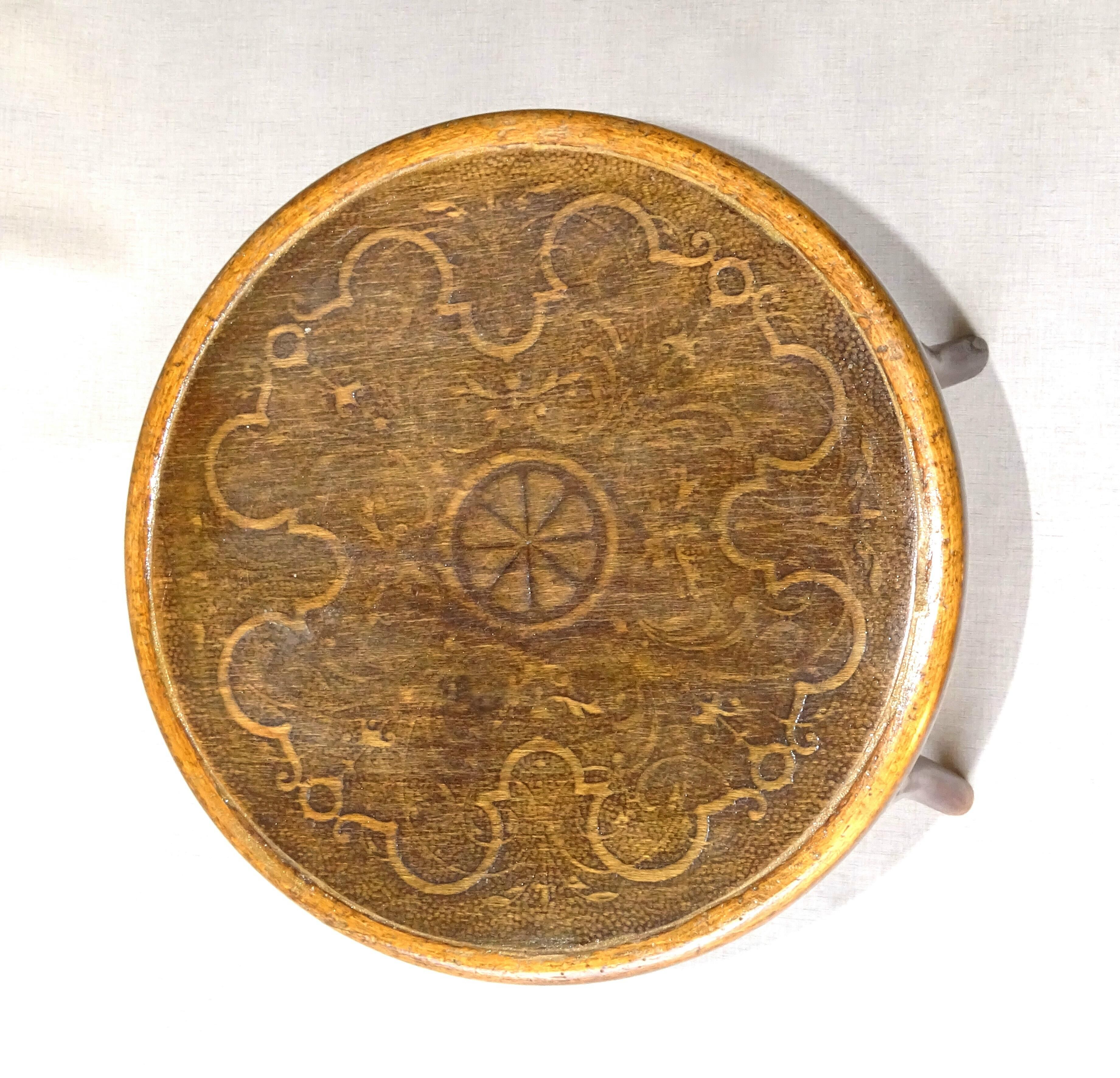 Thonet sit wooden bistro stool, Thonet motif, circa 1910