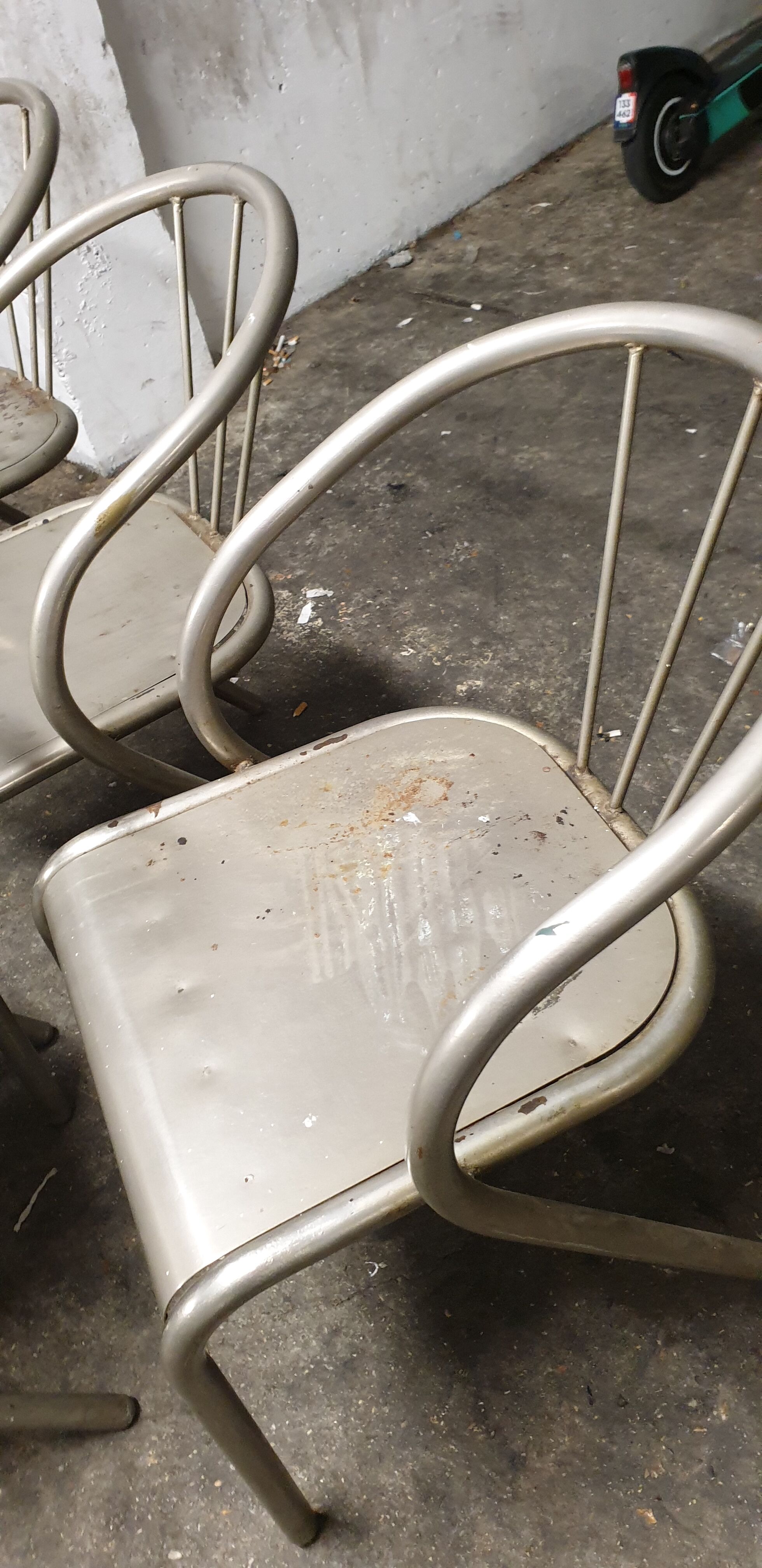 Industrial loft welded metal chairs