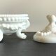 Vintage opaline glass candy dish
