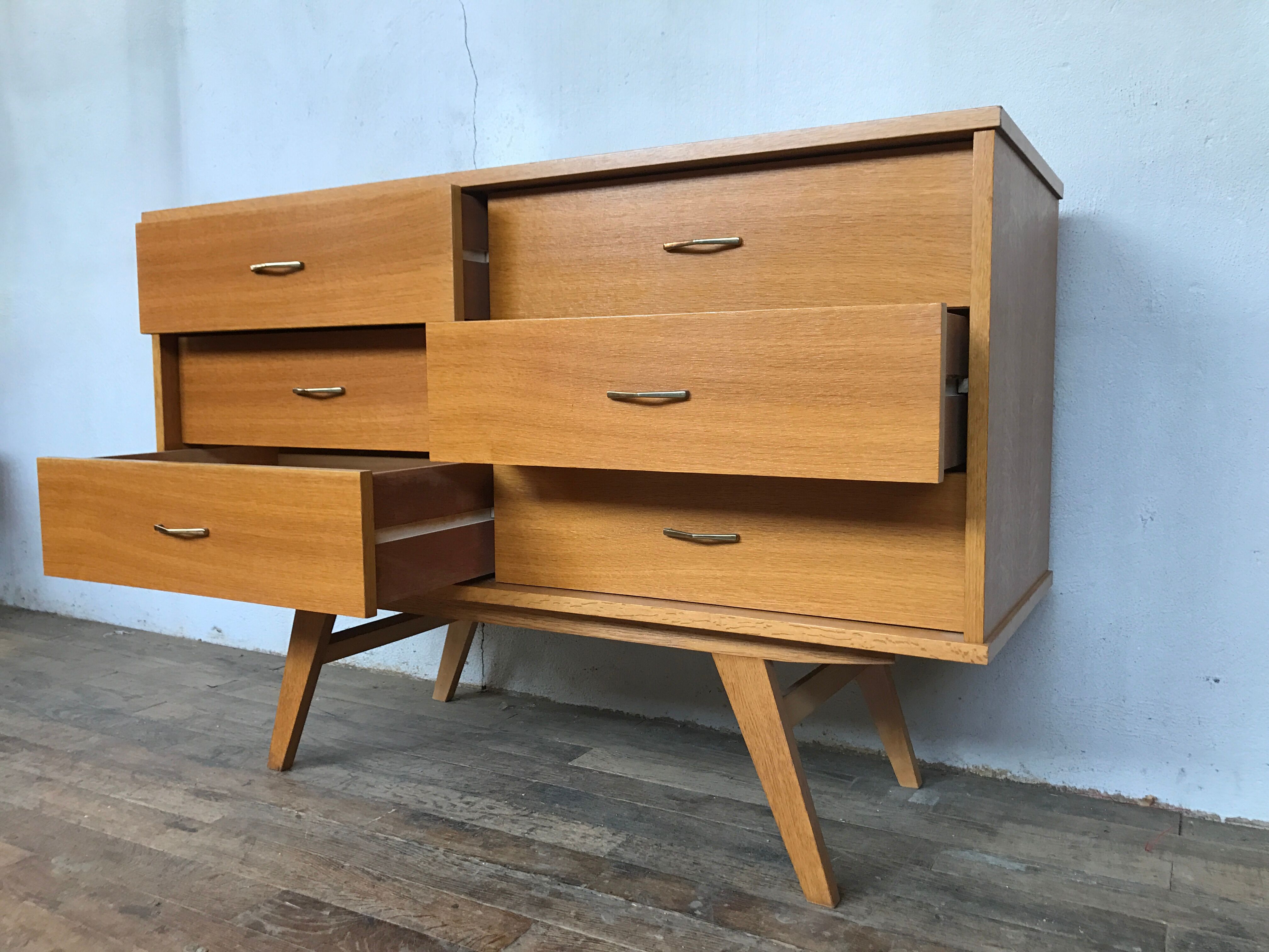 Chest of drawers 6 drawers vintage compass 1950 feet