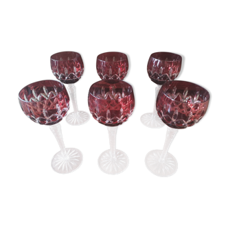 Crystal glasses Ajka 1878 arabella red