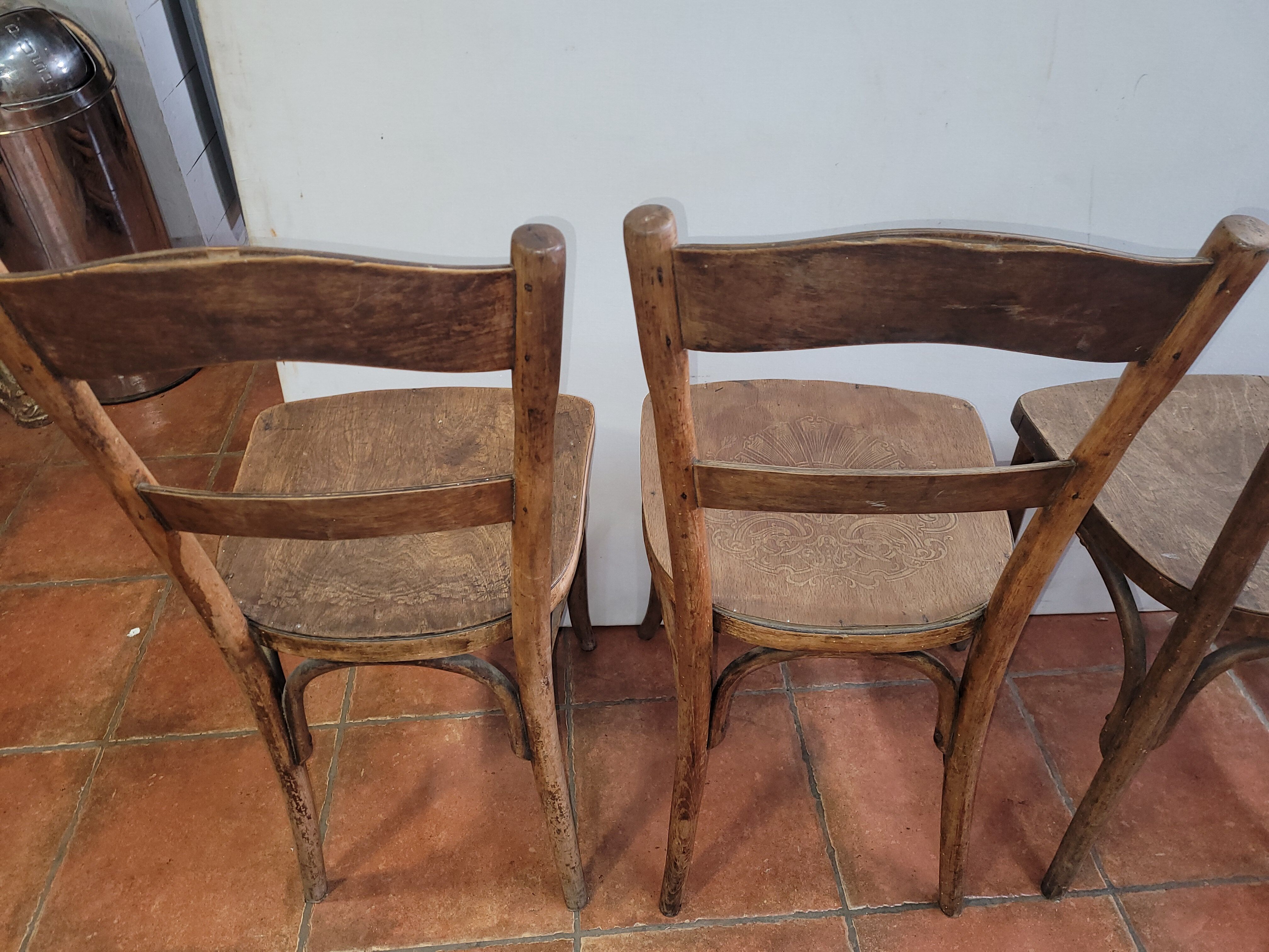 4 antique bistro chairs