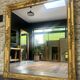 Antique fireplace mirror 144.5cm/131.5cm gold leaf and mercury
