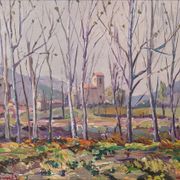 Paysage postimpressionniste - Huile sur toile