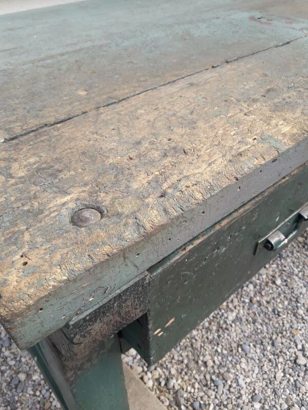 Établi industriel d'atelier 4m ancien