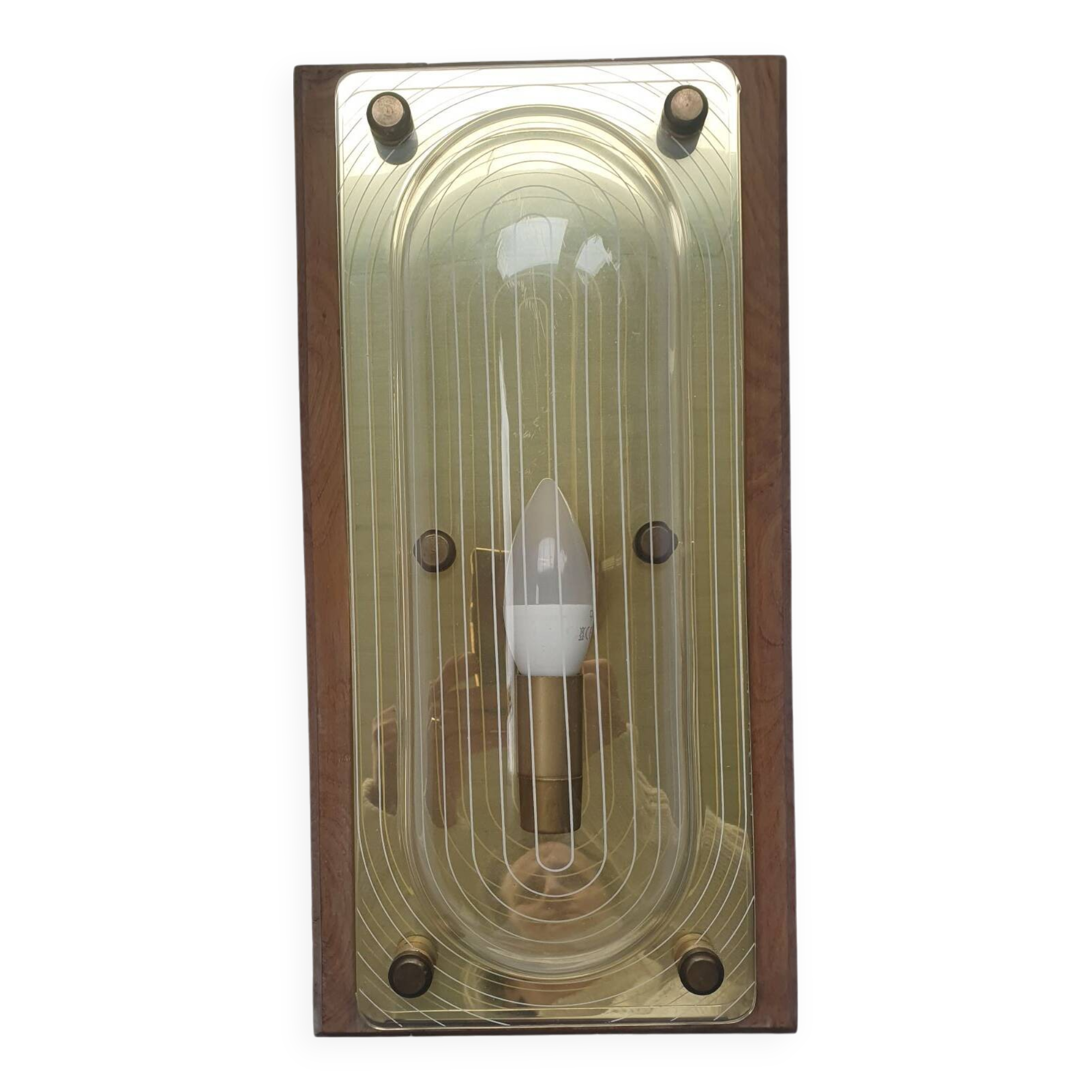 Large vintage wooden wall light