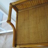 Vintage console/desk made of natural woven rattan, 1960s