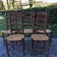 Vintage mulched chairs with high oak backrests with turned legs