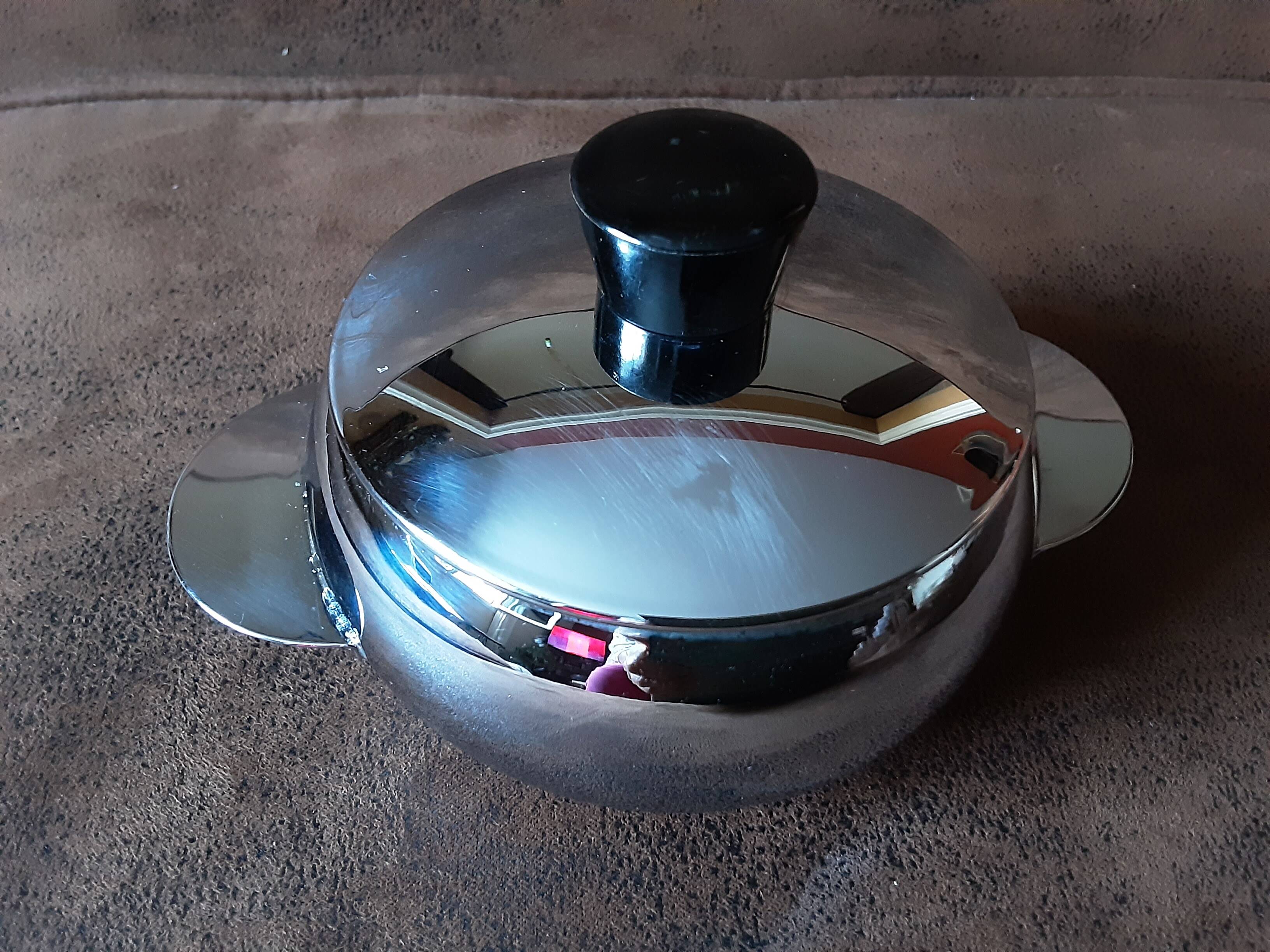 Vintage stainless steel sugar bowl