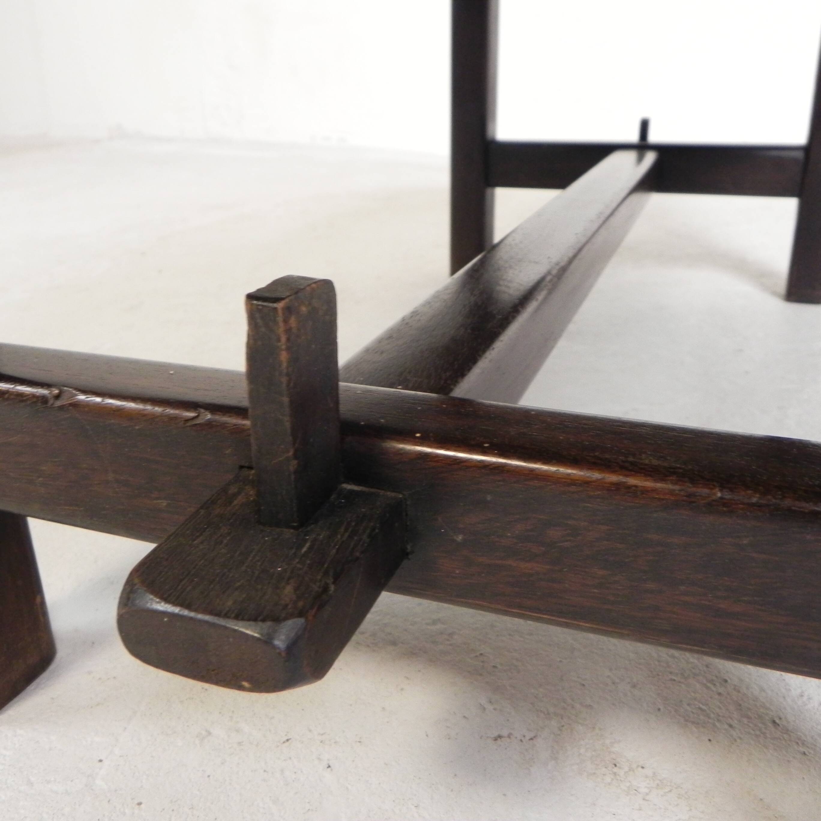 Square tile table from Vallauris, signed Dan with an image of a fantastic bird, 1960s.
