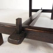 Square tile table from Vallauris, signed Dan with an image of a fantastic bird, 1960s.