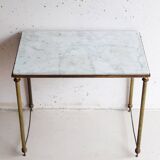 Table d'appoint marbre blanc vintage