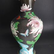 Vase en émaux cloisonné chinois papillons