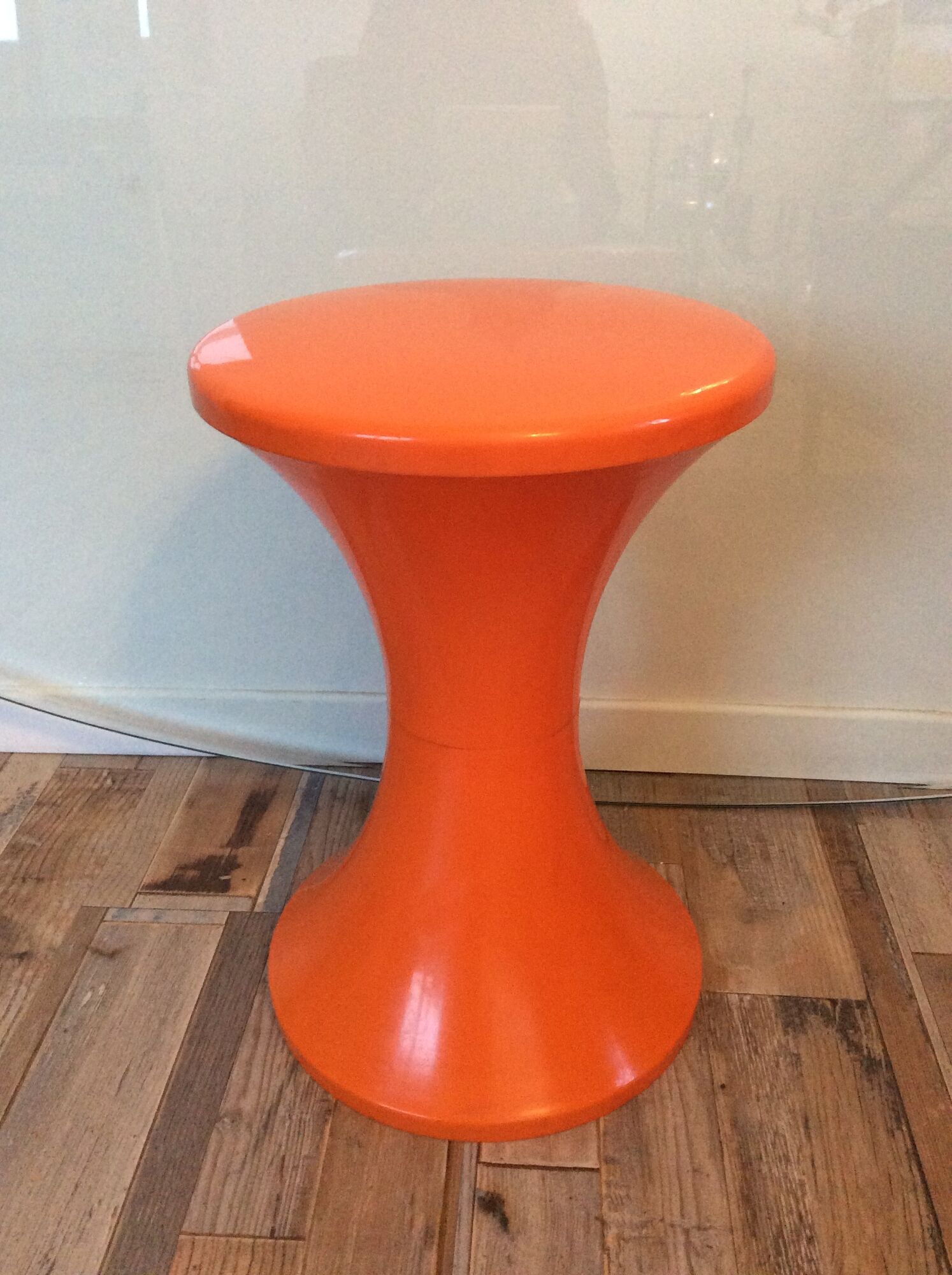 TamTam orange stool by Stamp model registered Made in France