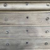 Chest of drawers in solid oak Louis Philippe aero erased 19th
